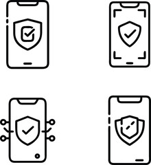 Smartphone security icons showcasing mobile device protection