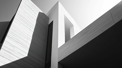 Fototapeta premium Modern architecture sunlight shadows geometric design