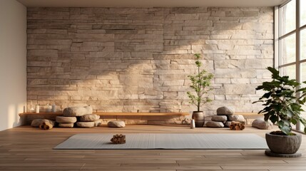 calming stone wall room