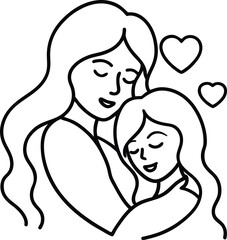 mother and daughter  icon for mothers day