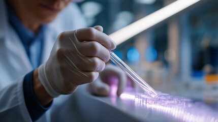 Obraz premium DNA Blood Sample in Clinical Lab Setting