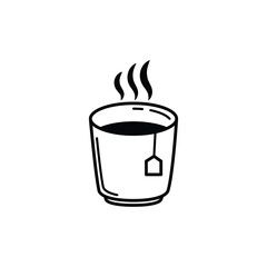 Steaming Tea Cup Line Art