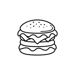 Simple Burger Line Art