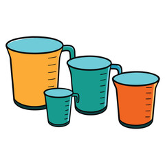 Measuring cups illustration flat vector design