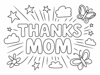 Thanks Mom Coloring Page