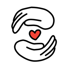 hand drawn finger heart illustration vector 
