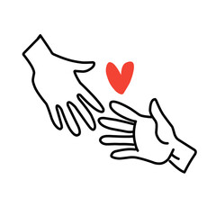hand drawn finger heart illustration vector 