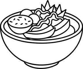 vector illustration of a bowl of flat design thai food illustration