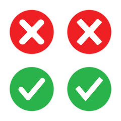 Obraz premium Graphic Button Yes or No Vector Rounded Green and Red Editable for UI/UX