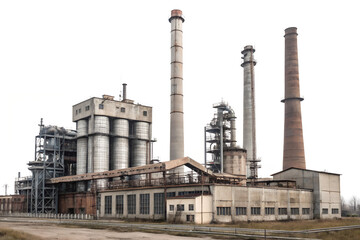 Industrial factories isolated on white background.