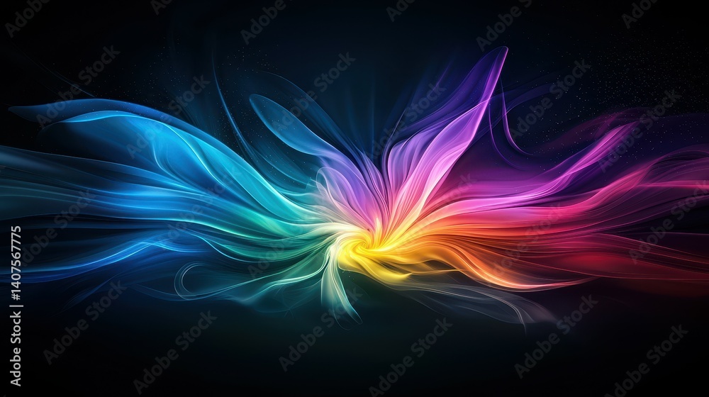 Poster vibrant abstract swirl of colors creating a dynamic and ethereal visual experience.