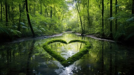 Obraz premium trees blue green heart