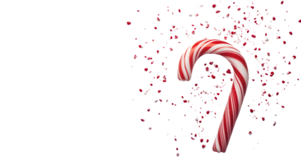 High-Quality Candy Cane Isolated on White Background for Festive Designs