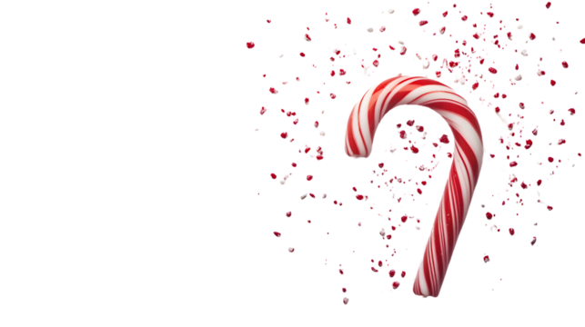 High-Quality Candy Cane Isolated on White Background for Festive Designs