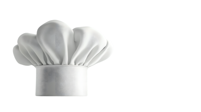 Professional isolated chef's hat on white background for culinary design and concept usage