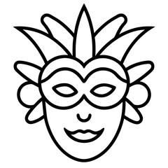 Obraz premium Festive Carnival Face Mask Vector Colorful Masquerade Designs for Events and Graphics