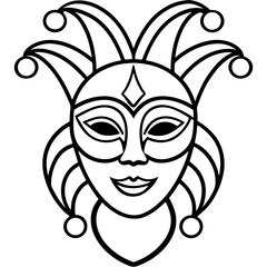 Festive Carnival Face Mask Vector Colorful Masquerade Designs for Events and Graphics