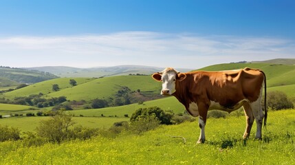 Naklejka premium serene brown cow