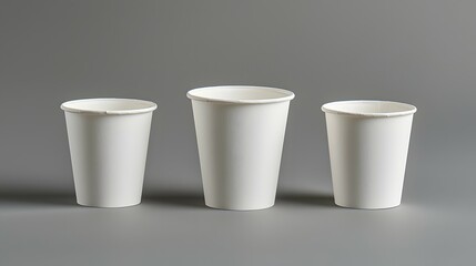 Photo of a Blank White Paper Coffee Cup on Simple Color Background Mockup Concept