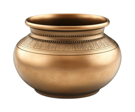 Abhishekam Pot for Ritual Pouring of Offerings - Isolated on White Background