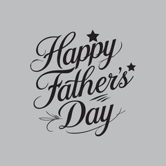 Elegant Happy father's day typography design with light gray background