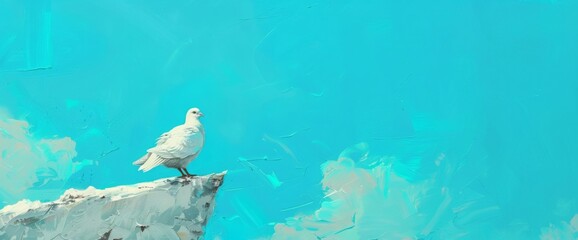 White_dove_against_bright_blue