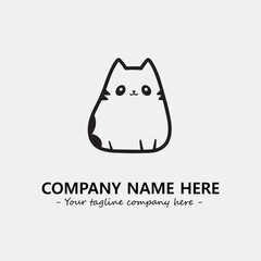 Cat character illustration black and white for logo company vector image
