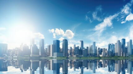 urban sunny sky background