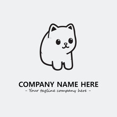 Cat character illustration black and white for logo company vector image
