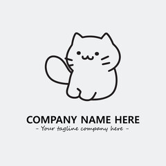 Cat character illustration black and white for logo company vector image
