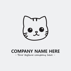 Cat character illustration black and white for logo company vector image
