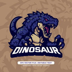 Dinosaur Monster Logo – Powerful Creature Mascot Design for Team or Game Identity