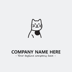 Cat character illustration black and white for logo company vector image
