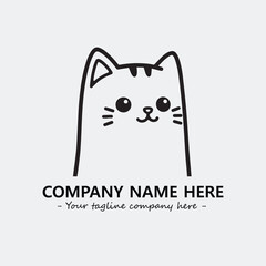 Cat character illustration black and white for logo company vector image
