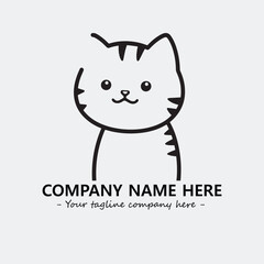 Cat character illustration black and white for logo company vector image
