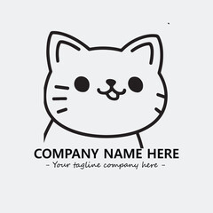 Cat character illustration black and white for logo company vector image

