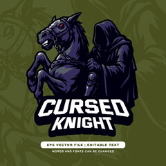 Dark Horseman Logo – Hooded Knight Mascot for Game Clan, Streamer, and Team Identity