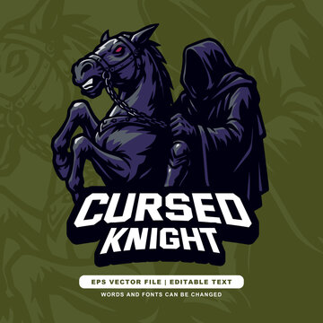 Dark Horseman Logo &ndash; Hooded Knight Mascot for Game Clan, Streamer, and Team Identity