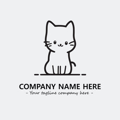 Cat character illustration black and white for logo company vector image
