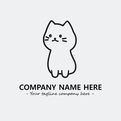 Obraz premium Cat character illustration black and white for logo company vector image 