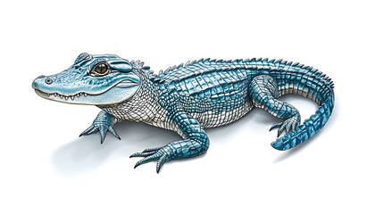 Naklejka premium Blue Alligator Illustration