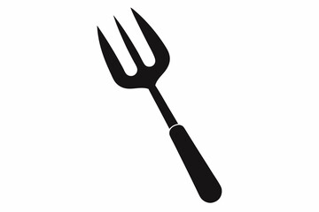 garden fork silhouette vector illustration black