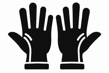 Obraz premium garden gloves pair silhouette vector illustration