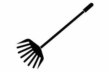 garden rake silhouette vector illustration black