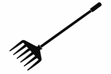 garden rake silhouette vector illustration black