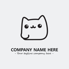 Cat character illustration black and white for logo company vector image
