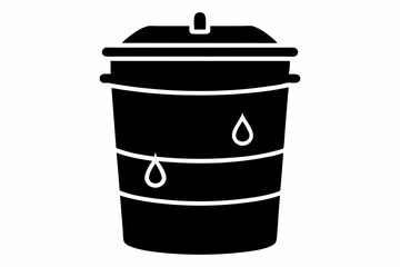 rain barrel silhouette vector illustration black