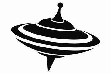 spinning top toy silhouette vector illustration