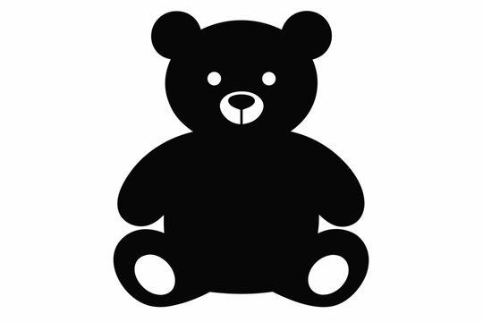 recommend clip art: teddy bear sitting silhouette vector illustration
