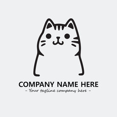Cat character illustration black and white for logo company vector image
